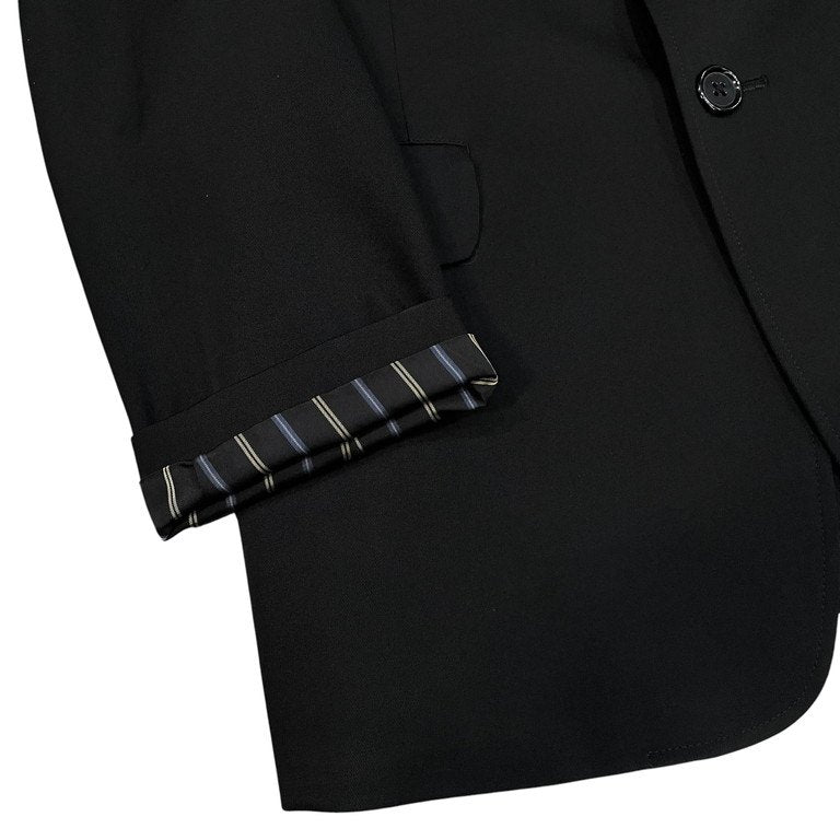 Y's for men ウールギャバジン袖裏ストライプ3Bテーラードジャケット ブレザー ブルゾン コート アウター Archive Yohji Yamamoto Pour Homme ヨウジヤマモトプールオム ワイズフォーメン メンズ