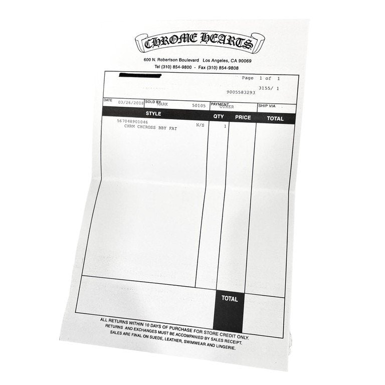 CHROME HEARTS CHARM CHCROSS BABY FAT CHクロスベビーファットチャーム ペンダントトップ ネックレス シルバーアクセサリー SILVER 925 クロムハーツ メンズ レディース ユニセックス