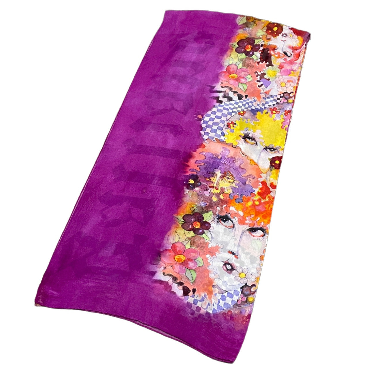 John Galliano アートプリントロゴシルクストール スカーフ マフラー 花柄 服飾雑貨 小物 Archive ジョンガリアーノ メンズ レディース ユニセックス