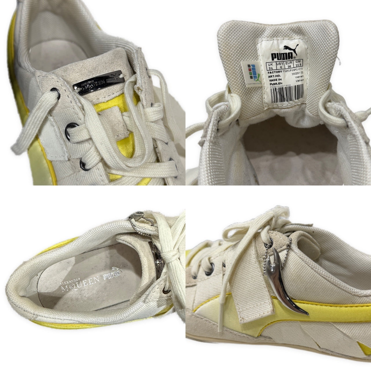 Alexander McQueen × PUMA 10SS CUTMAN SATIN LOW WN’S スエードレザー切り替えローカットスニーカー シューズ 22.5cm アレキサンダーマックイーン プーマ レディース
