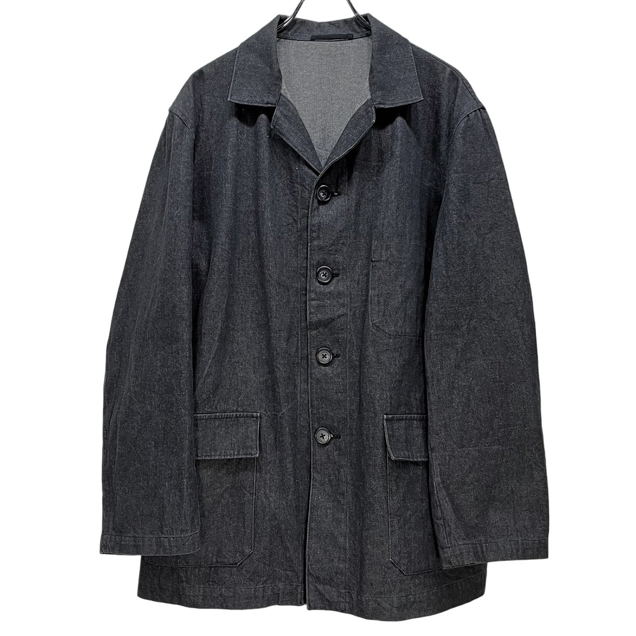 Y's for men ブラックデニムカバーオール ハーフコート ジャケット ブルゾン アウター Archive Yohji Yamamoto Pour Homme ヨウジヤマモトプールオム ワイズフォーメン メンズ