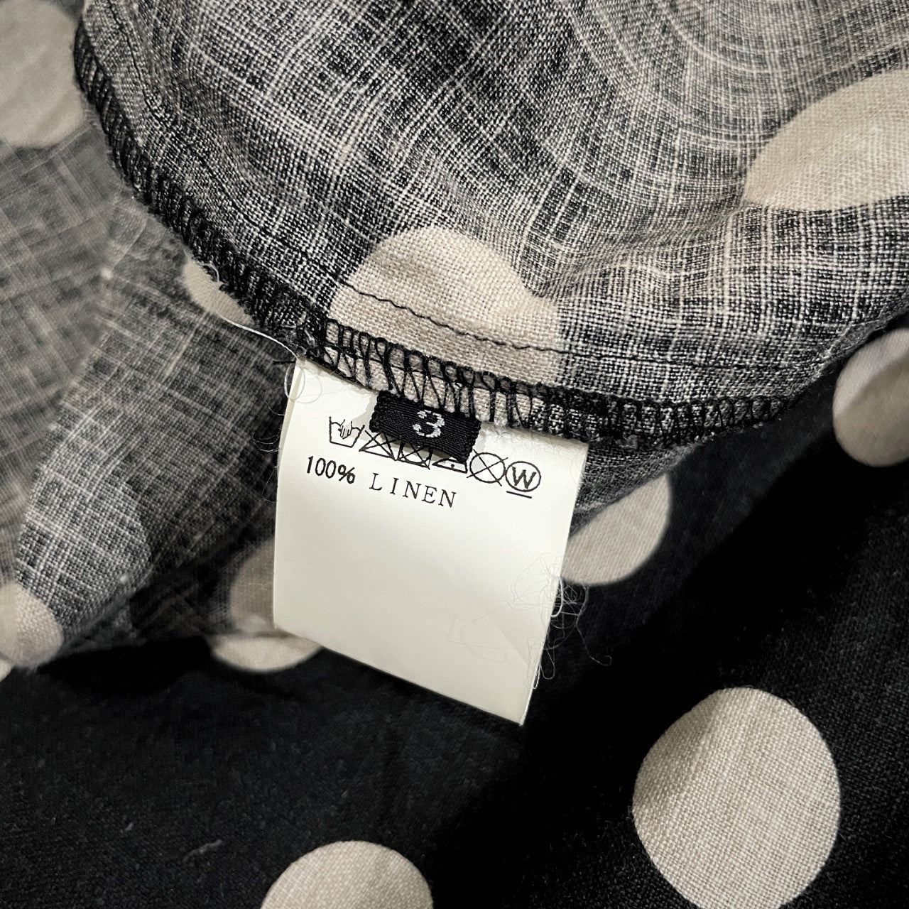 vital リネンドットプルオーバーチュニックシャツ ノーカラー スキッパー ブラウス 水玉 総柄 半袖 トップス バイタル メンズ