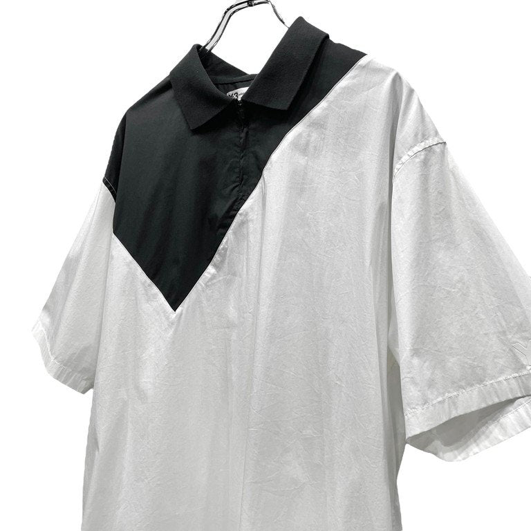 Y-3 20SS M SWM WOVEN POLO ブロード切替プルオーバーツートーンジップシャツ 半袖 トップス ブラウス Yohji Yamamoto adidas ヨウジヤマモト アディダス ワイスリー メンズ レディース ユニセックス