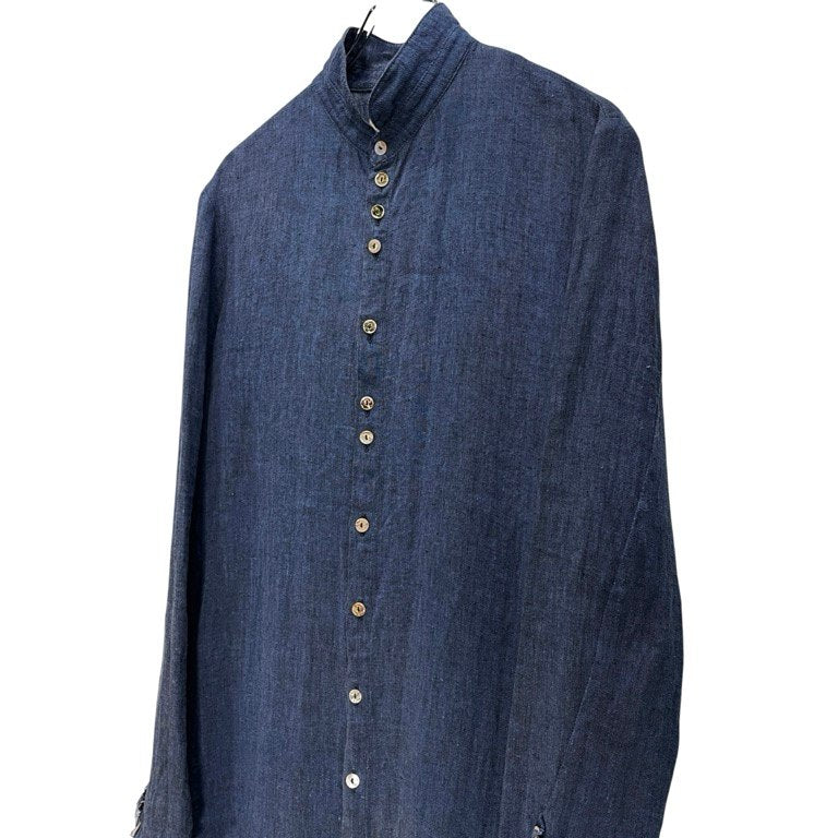 MARC POINT リネンカットオフラウンドロングシャツ ブラウス トップス マークポイント メンズ