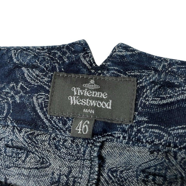 Vivienne Westwood MAN 21SS オーブ柄ジャカードデニムサルエルカーゴハーフパンツ ショート ショーツ ボトムス 総柄 ヴィヴィアンウエストウッド マン メンズ