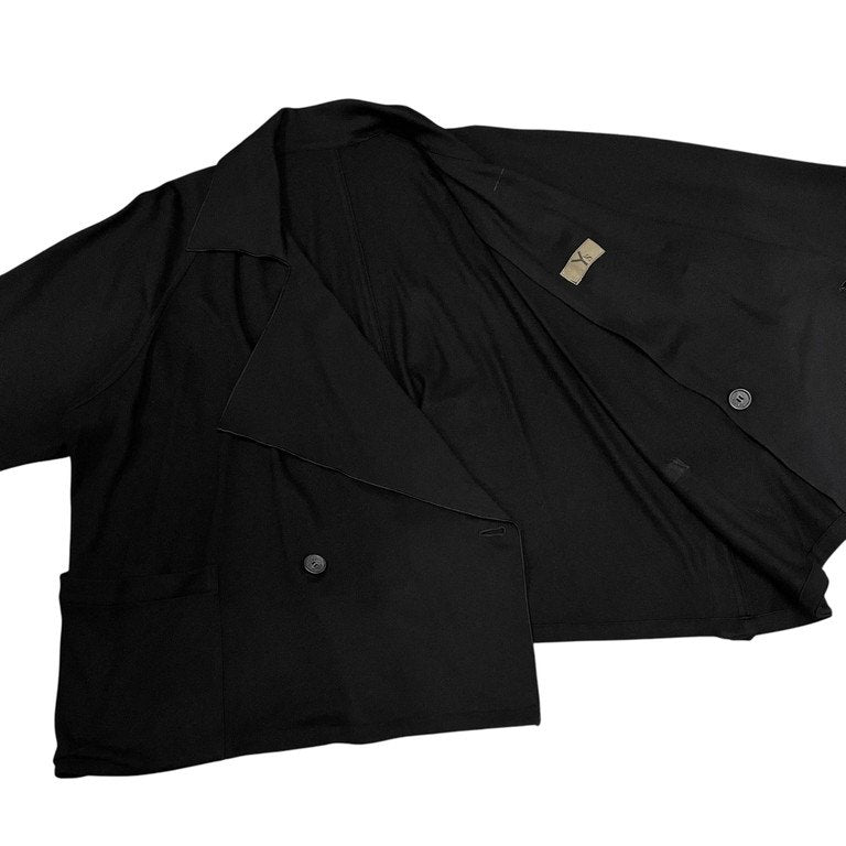 Y's ウールジャージーダブルブレストドレープジャケット ブルゾン コート アウター Archive 70s 初期 希少 Yohji Yamamoto Femme ワイズ ヨウジヤマモトファム レディース