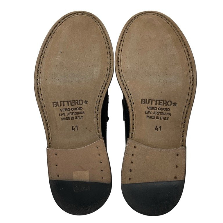 BUTTERO カーフレザーコインローファー ペニーローファー 短靴 シューズ ブーツ 靴 クツ 41 試着程度 極美品 ブッテロ メンズ