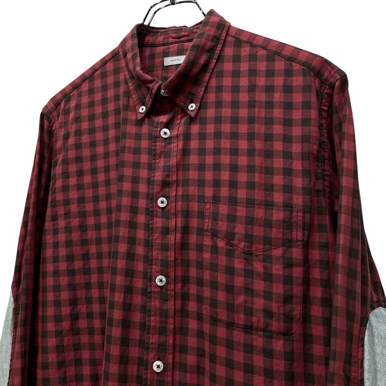 visvim ALBACORE SHIRT L/S IT RED CHECK ギンガムチェックエルボーパッチボタンダウンアルバコアシャツ ブラウス トップス ビズビム ヴィズヴィム メンズ