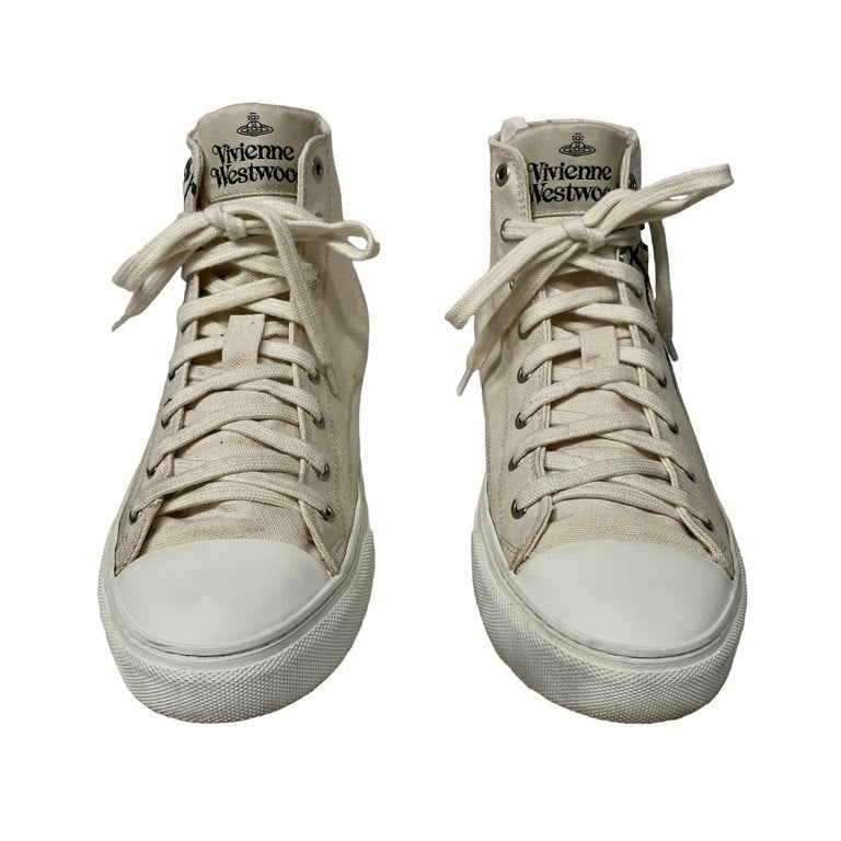 Vivienne Westwood 20AW PLIMSOLL HI TOP コットンキャンバスオーブロゴプリントハイカットスニーカー プリムソールハイトップシューズ 靴 クツ 43 ヴィヴィアンウエストウッド メンズ