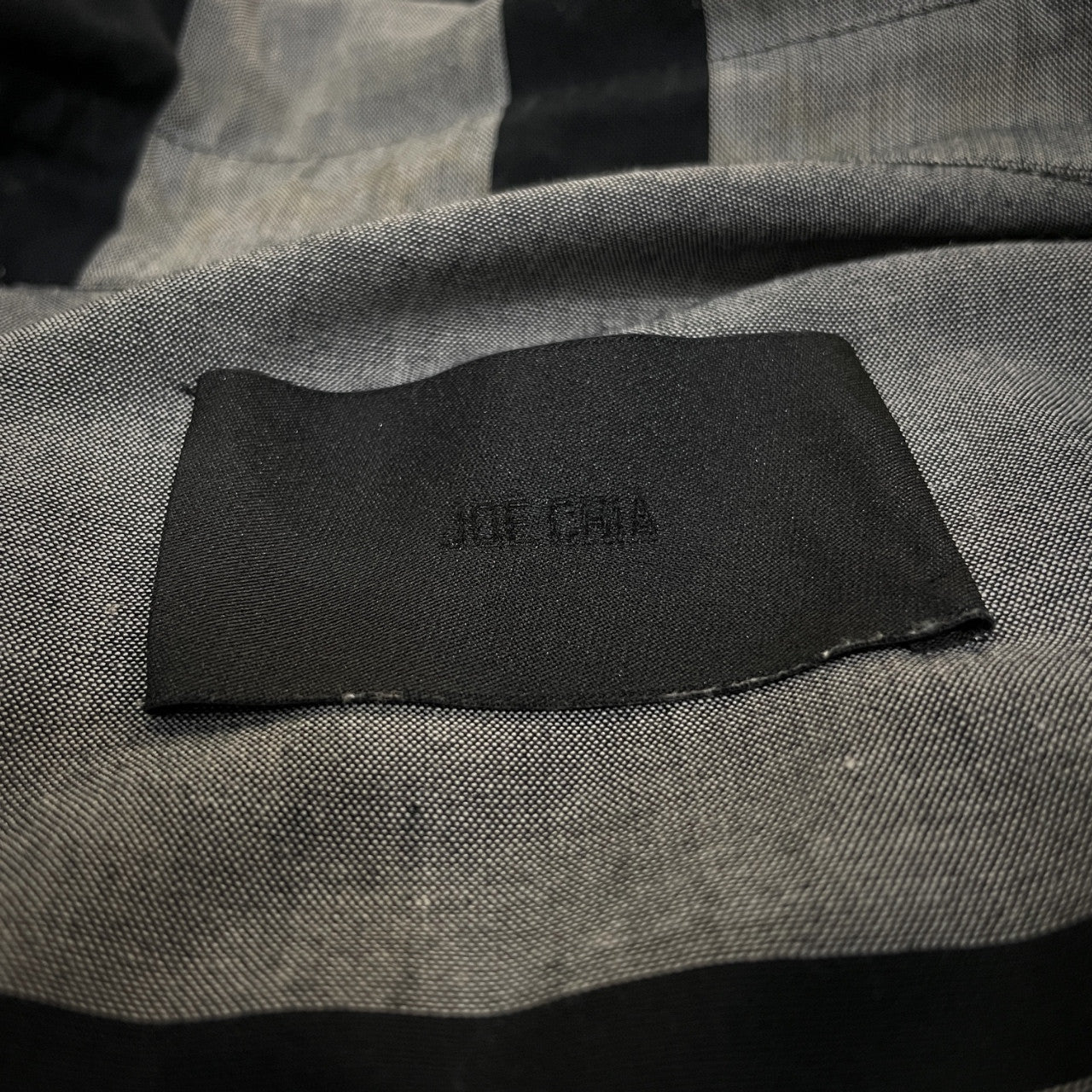 JOE CHIA ストライプチェックフライフロントロングシャツ ブラウス トップス ジョーチア メンズ