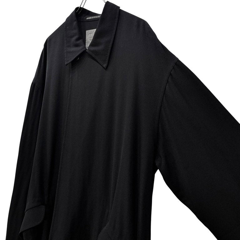 Yohji Yamamoto Pour Homme ウールボタンレスロングコート Archive 80s 90s 初期 希少 丸文字ロゴ ジャケット ブルゾン アウター ヨウジヤマモトプールオム メンズ
