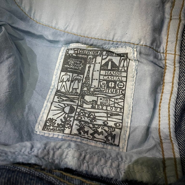 MARITHE FRANCOIS GIRBAUD ストーンウォッシュデニムワイドハーフパンツ ショーツ ボトムス Archive 90s 00s マリテフランソワジルボー メンズ