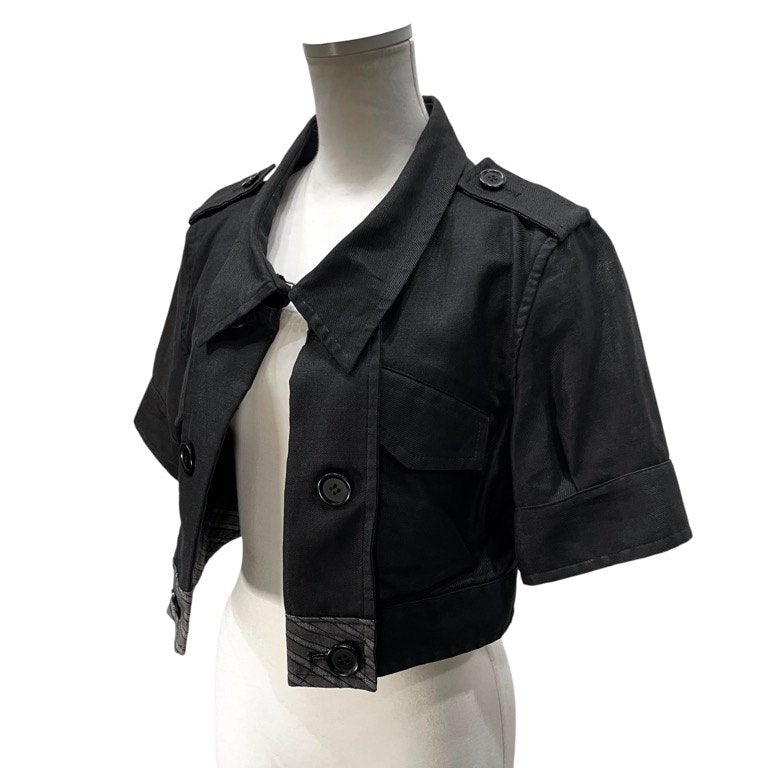 LIMI feu コットンラミーダブルブレストショートジャケット ブルゾン アウター Yohji Yamamoto リミフゥ ヨウジヤマモト レディース