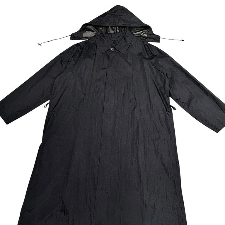 Yohji Yamamoto Pour Homme 91AW 6.1 THE MEN ナイロンタフタステンカラーフーデッドロングコート Archive 90s ベルト フード ジャケット ブルゾン アウター ヨウジヤマモトプールオム メンズ