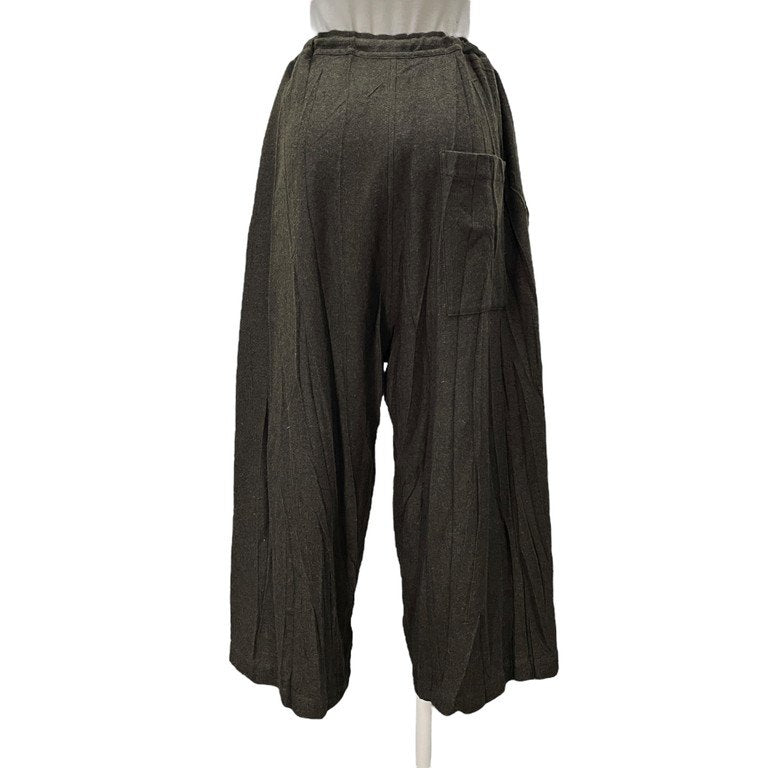 Y's 18AW ウールフランネルプリーツ加工イージーワイドパンツ ボトムス シワ加工 LOOK3 Archive Yohji Yamamoto Femme ワイズ ヨウジヤマモトファム レディース