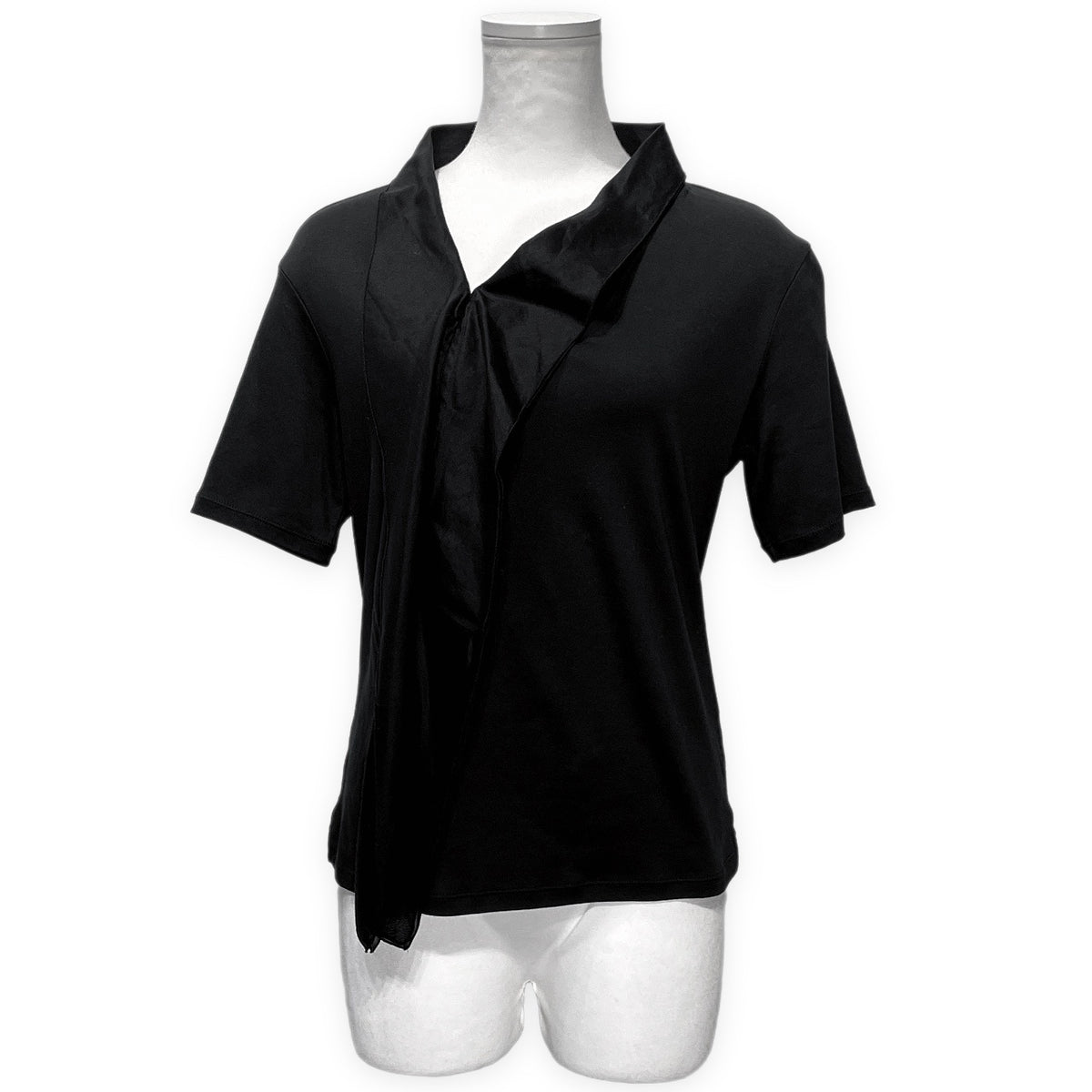 ISSEY MIYAKE コットン天竺カラーデザインカットソー ブラウス 襟付き Tシャツ トップス 半袖 イッセイミヤケ レディース
