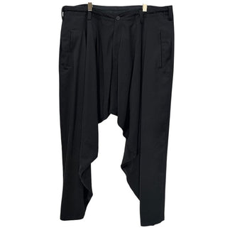 Yohji Yamamoto Pour Homme 24SS INSEAM DRAPED PANTS トリアセテートポリエステル内股ドレープパンツ ボトムス ヨウジヤマモトプールオム メンズ