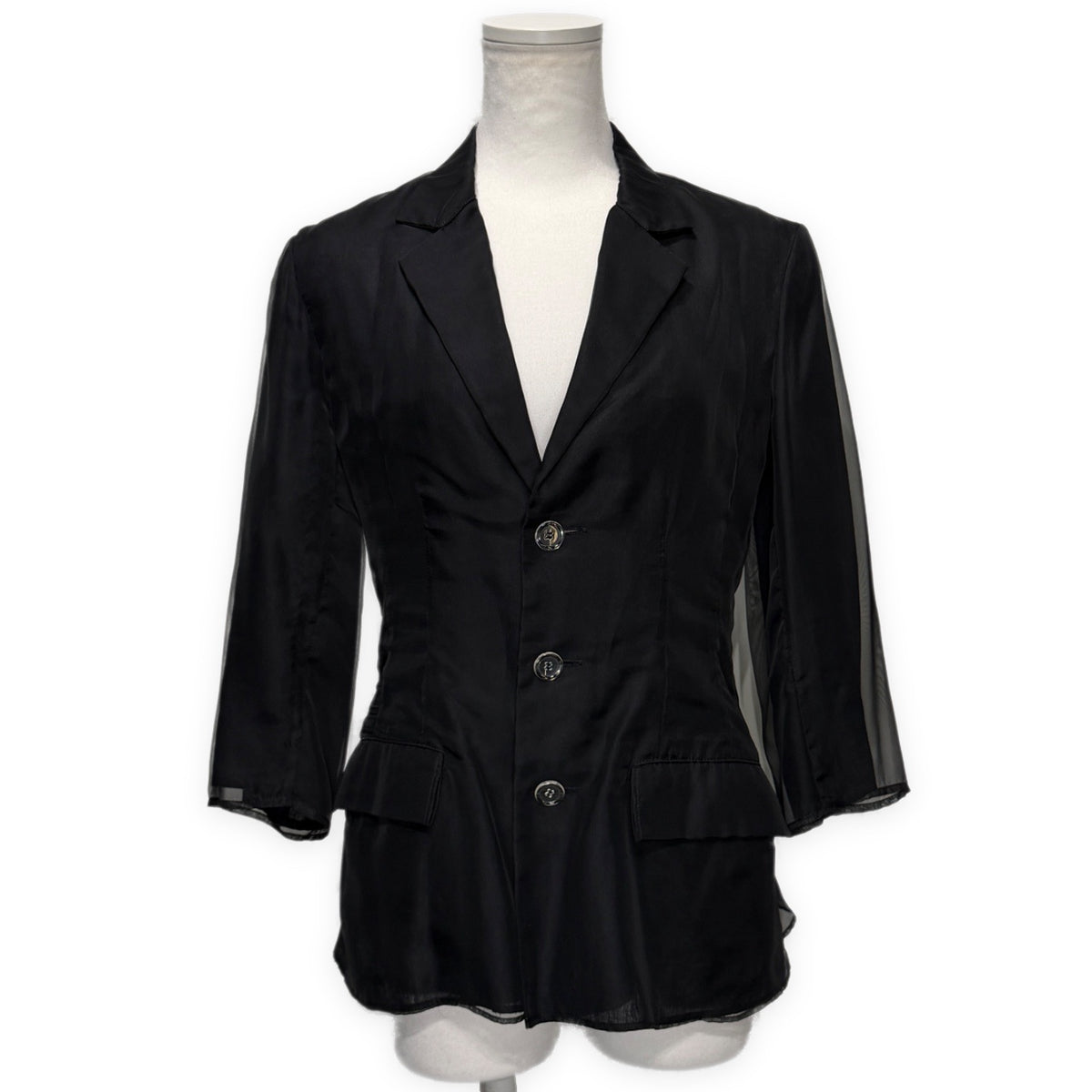 Y's シースルーポリエステルレイヤードセットアップ ジャケット スカート シアー スーツ Archive 90s Yohji Yamamoto Femme ヨウジヤマモトファム ワイズ レディース