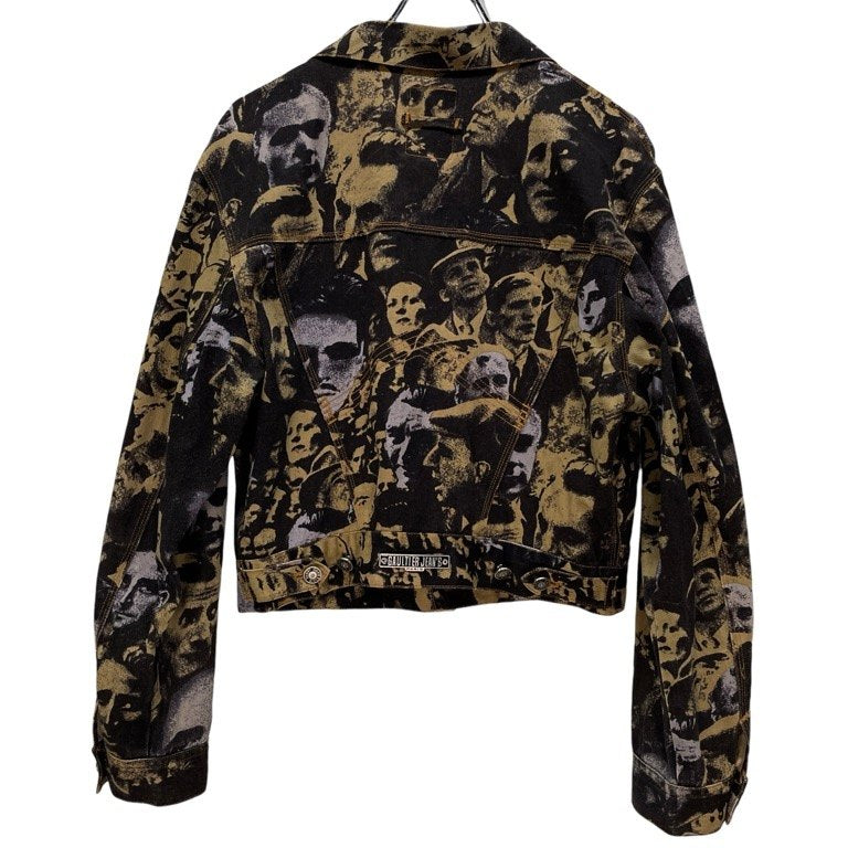 Jean Paul GAULTIER JEAN'S 92AW FACE PRINTED DENIM TRUCKER JACKET フェイスプリントデニムトラッカージャケット Archive 90s JPG 総柄 ブルゾン コート アウター ジャンポールゴルチエ ゴルチェ メンズ