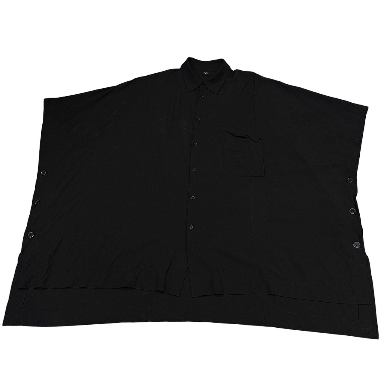 Y's 21SS BROADCLOTH TA-PONCHO BLOUSE レーヨンブロードクロススクエアカットサイドボタンポンチョブラウス シャツ トップス マント Yohji Yamamoto Femme ワイズ ヨウジヤマモト レディース
