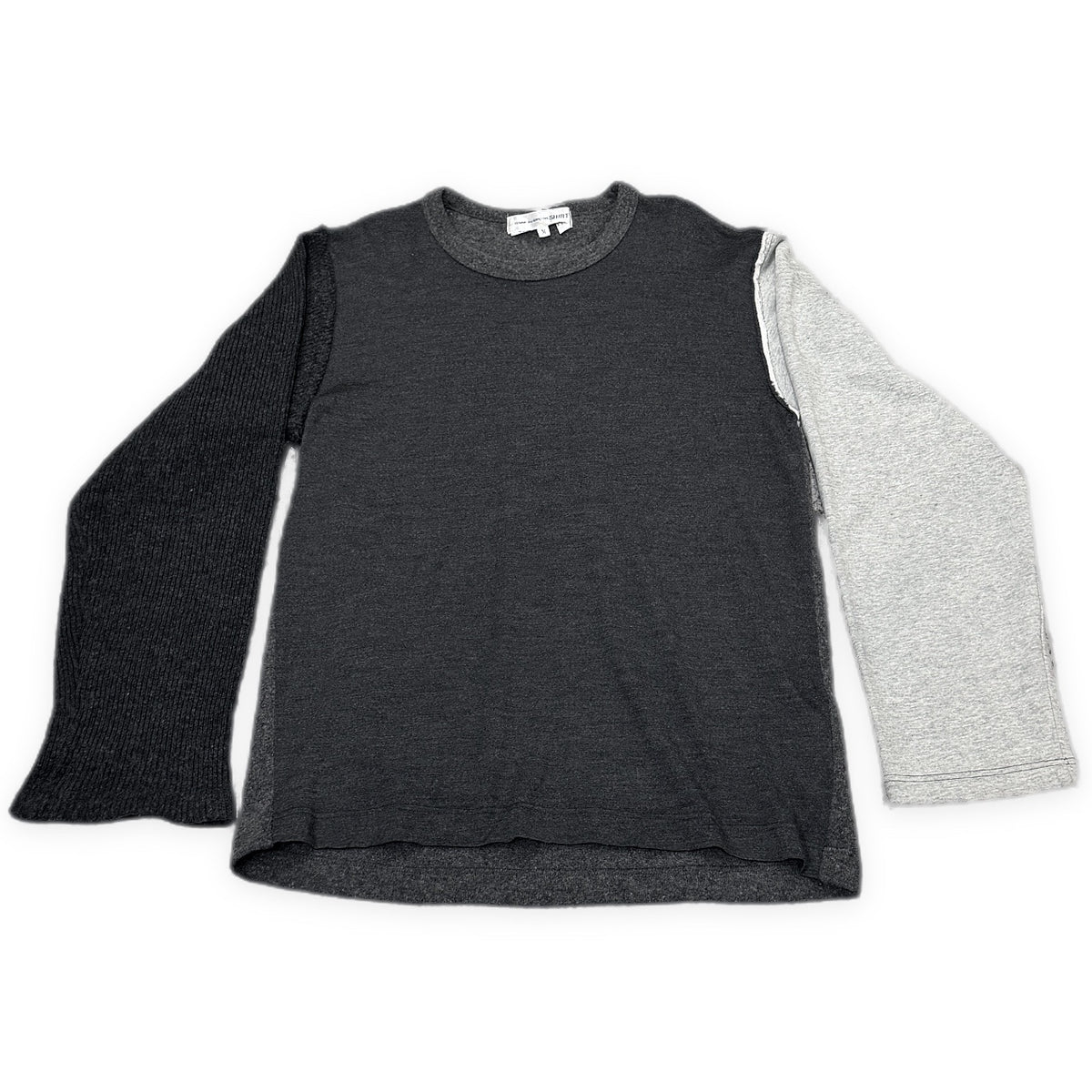 COMME des GARCONS SHIRT 02AW ウール切り替えクレイジーパターンクルーネックニットセーター トップス スウェット Archive 00s コムデギャルソンシャツ メンズ