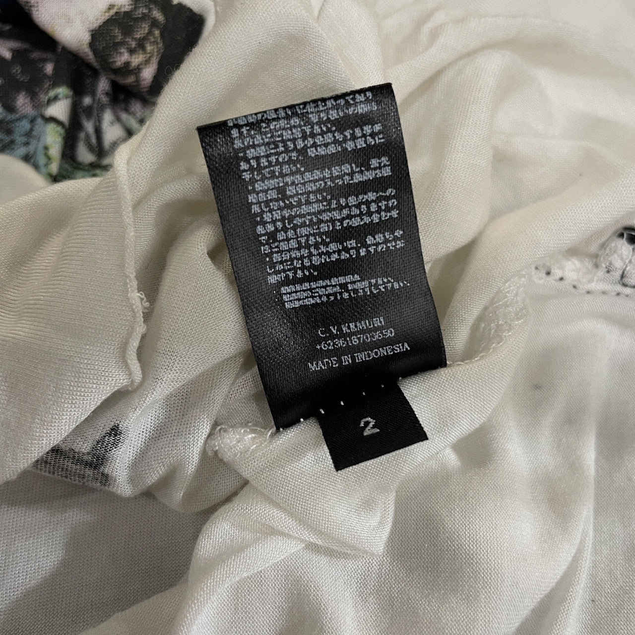 KMRii バタフライラメプリントVネックモダールカットソー Tシャツ Tee T-shirt 蝶々 トップス Y2K ケムリ メンズ