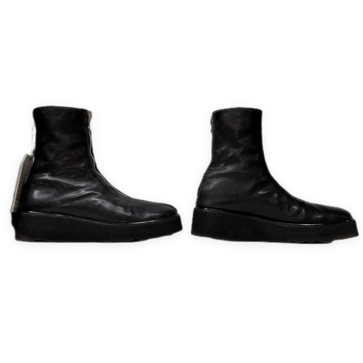 incarnation HORSE LEATHER FRONT&BACK ZIP LINED BLACK HI-CREPE SOLES PIECE DYED ホースレザーハイクレープソールフロント&バックジップブーツ 11V-7347 シューズ 靴 クツ 42 定価128,700円 インカーネーション メンズ