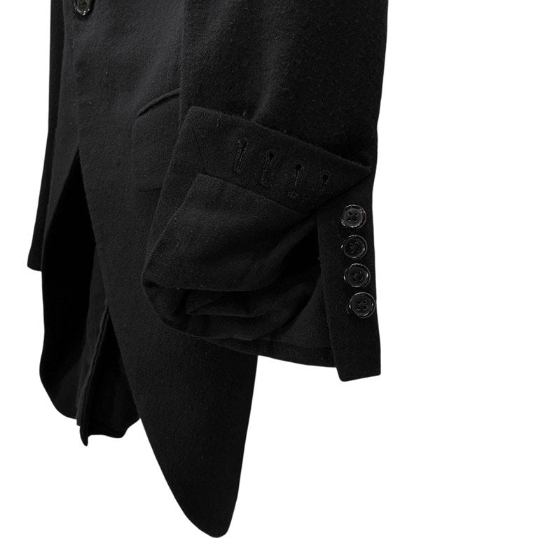 ANN DEMEULEMEESTER ウールフランネル3B燕尾フーデッドロングテーラードジャケット ブレザー ブルゾン コート アウター Archive アンドゥムルメステール メンズ