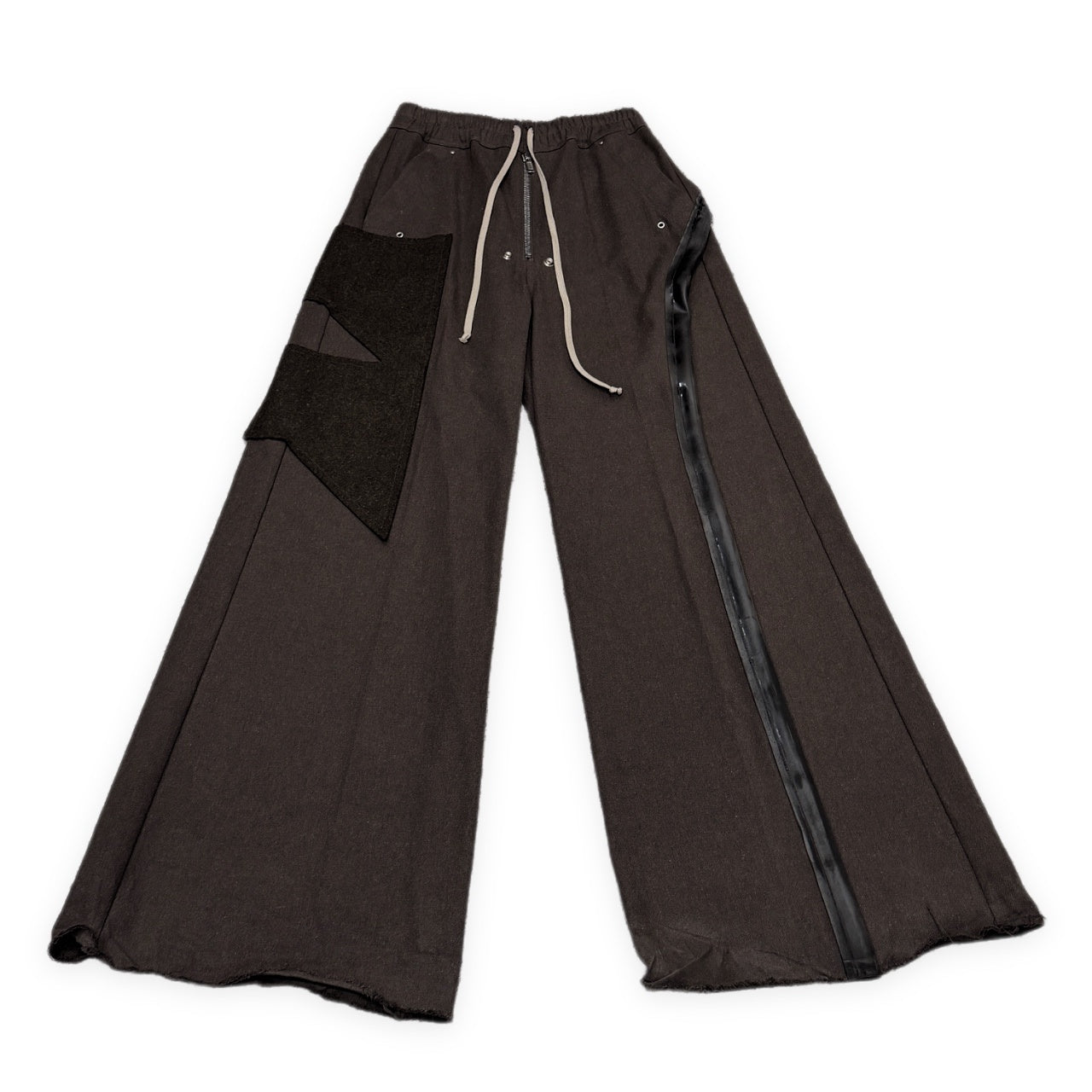 Rick Owens 24AW WIDE BELA PANTS ラバー装飾パッチワークポケットカットオフワイドベラパンツ ワイド フレア ボトムス RR02D6307-CTWWTY リックオウエンス メンズ
