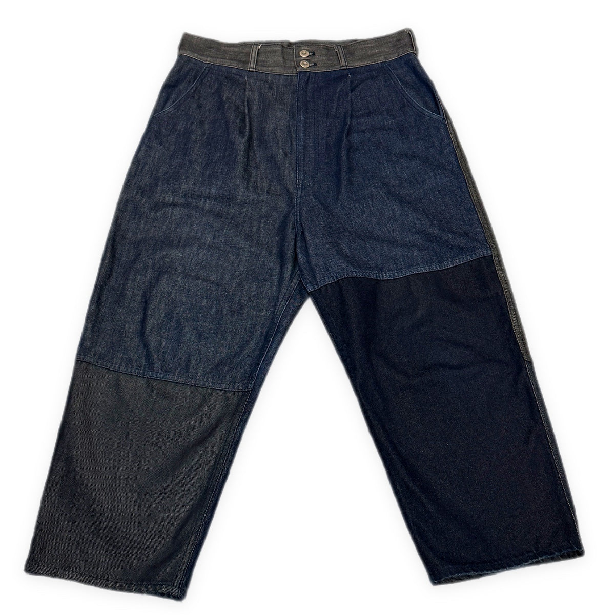 COMME des GARCONS HOMME 21AW デニム切り替えパッチワークワイドテーパードパンツ ジーンズ ボトムス コムデギャルソンオム メンズ