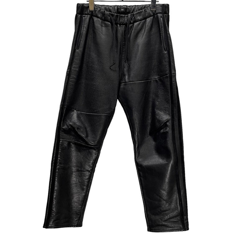 ink 18AW TOUGHER PANTS シープレザースウェットボンディングイージーテーパードパンツ 希少 レア 定価88,000円 レザーパンツ サイドライン 側章 再構築 リメイク ボトムス インク