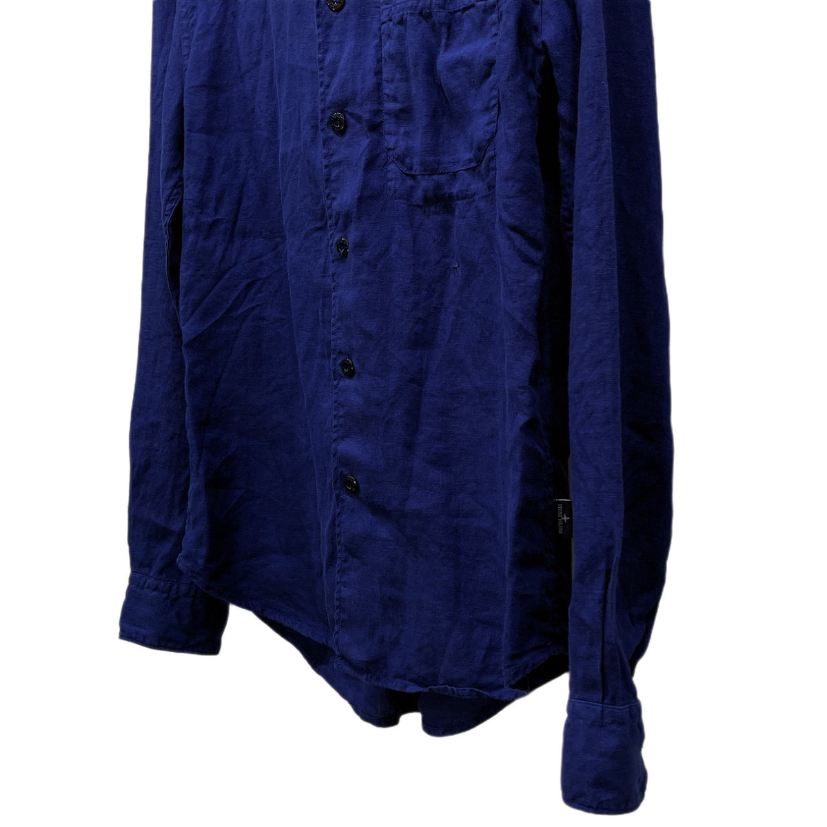 STONE ISLAND 16SS ロゴ刺繍レギュラーカラーリネンシャツ ブラウス トップス ストーンアイランド メンズ