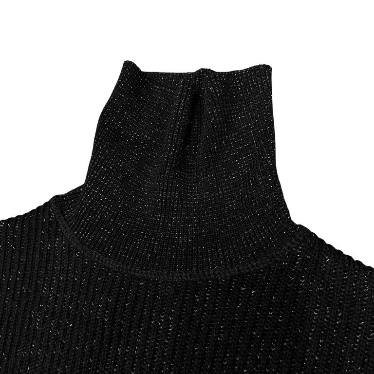 Jean Paul GAULTIER MAILLE メッシュスリーブ銀糸混紡タートルネックニットセーター Archive 90s ハイネック トップス JPG ジャンポールゴルチエ ゴルチェ メンズ