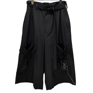 Y's 18SS ウールギャバジンロゴ刺繍パッチベルテッドサルエルカーゴパンツ ボトムス 未使用タグ付き 定価72,600円 Yohji Yamamoto Femme ヨウジヤマモトファム ワイズ レディース メンズ ユニセックス