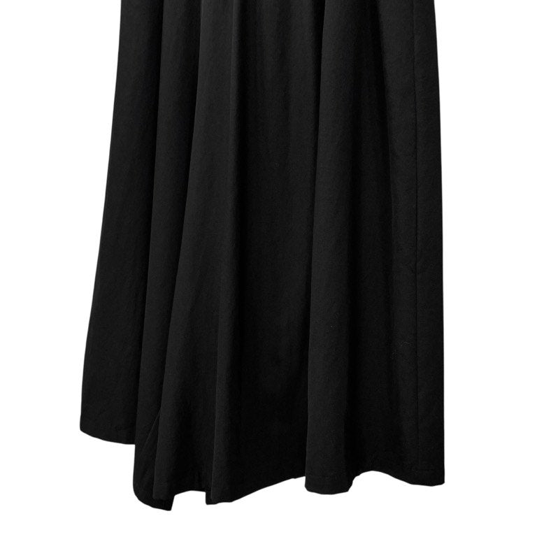 Yohji Yamamoto +NOIR 17SS ウールギャバジンアシンメトリーデザインスーパーワイドイージーパンツ ウエストゴム ドローストリング ボトムス Femme ヨウジヤマモト プリュスノアール レディース