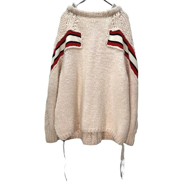 FACETASM 17AW RIB HAND KNIT SWEATER ショルダーラインサイドジップオーバーサイズケーブルニットセーター ムートンレザー フィッシャーマン トップス CHG-KN-U06 ファセッタズム メンズ