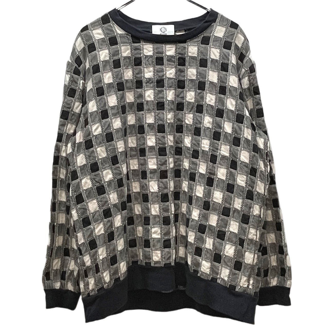 KUON 18AW PULLOVER LONG SLLVE SHIRT 吉野格子(柳格子) 刺し子プルオーバースウェットシャツ トップス Tシャツ カットソー Tee クオン メンズ