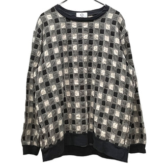 KUON 18AW PULLOVER LONG SLLVE SHIRT 吉野格子(柳格子) 刺し子プルオーバースウェットシャツ トップス Tシャツ カットソー Tee クオン メンズ
