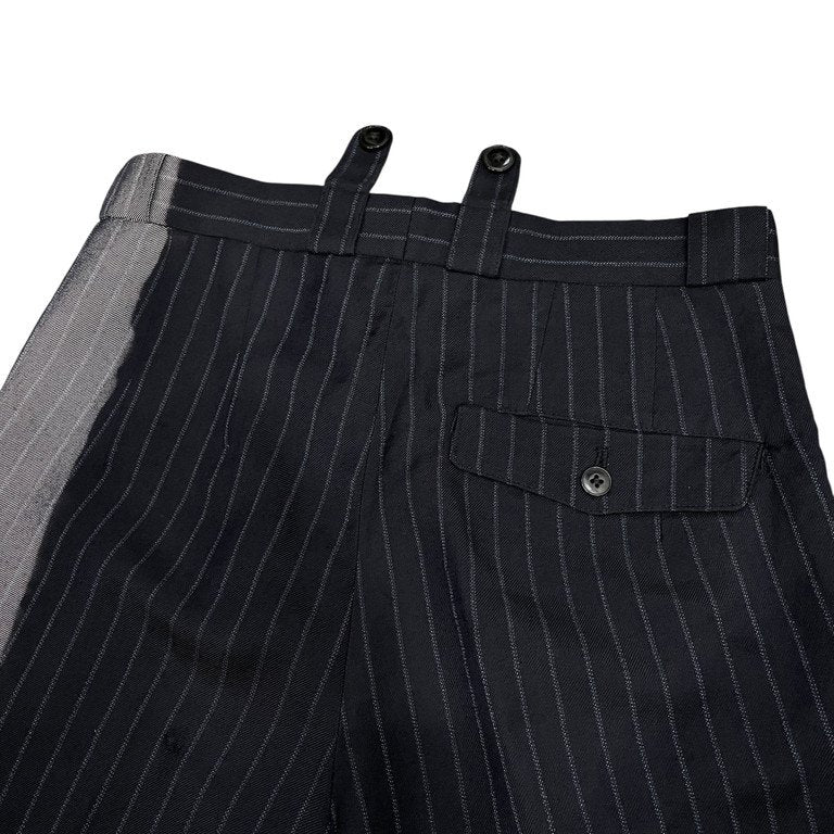 Yohji Yamamoto Pour Homme 96AW 脱色ストライプサスペンダーボタンパンツ 脱色期 ボトムス Archive 90s 名作 ブリーチ スラックス トラウザーズ  ヨウジヤマモトプールオム メンズ