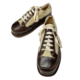 Maison Margiela 22 キャンバスレザーレースアッププラットフォームシューズ フラット ブーツ スニーカー 靴 クツ メゾンマルジェラ メンズ