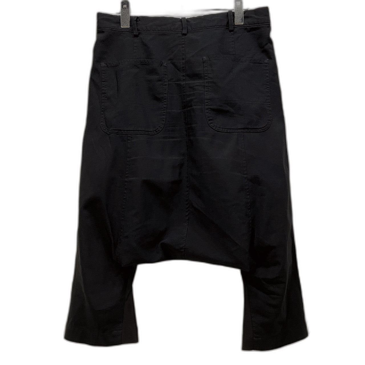 BLACK COMME des GARCONS ポリエステル特殊加工クロップドサルエルパンツ ボトムス 縮絨 ブラック コムデギャルソン メンズ レディース ユニセックス