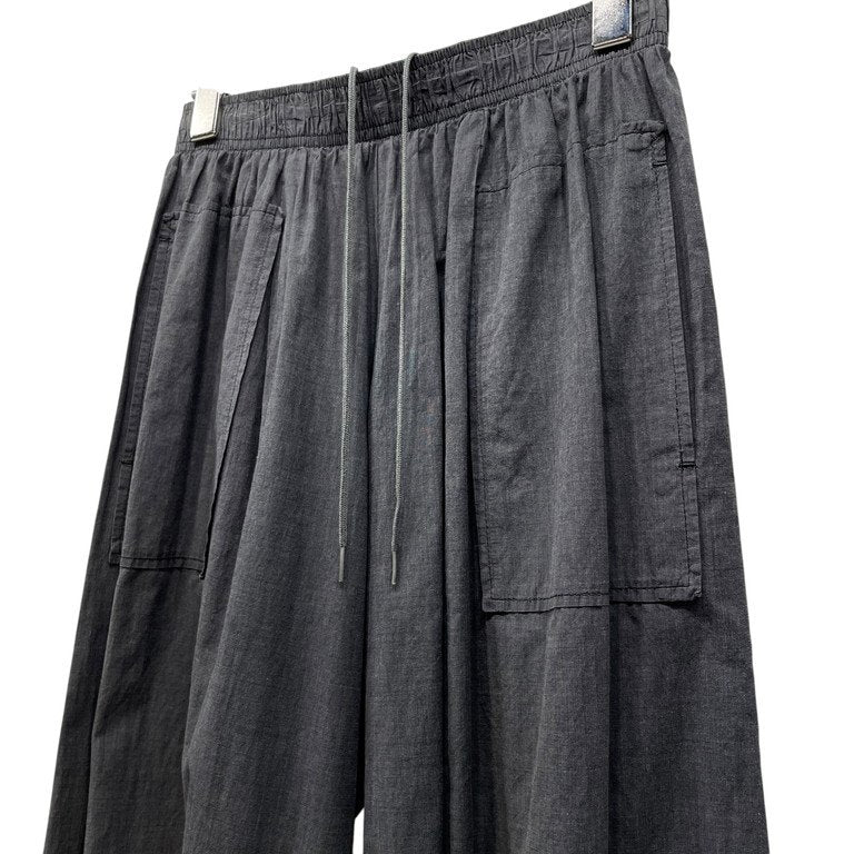 Y's コットンブロードドローストリングイージーワイドパンツ ボトムス ウエストゴムシャーリング Yohji Yamamoto Femme ヨウジヤマモトファム ワイズ レディース