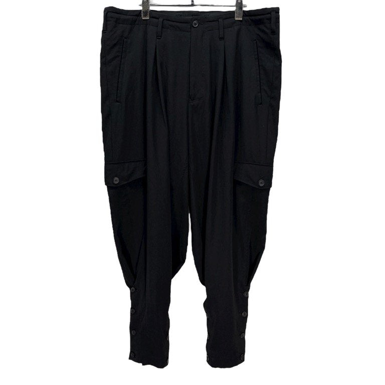Yohji Yamamoto Pour Homme 19AW ウールギャバジンジョッパーズカーゴパンツ 裾アジャストP ボトムス 裾ボタン ドローストリング 定価88,000円 ヨウジヤマモトプールオム メンズ