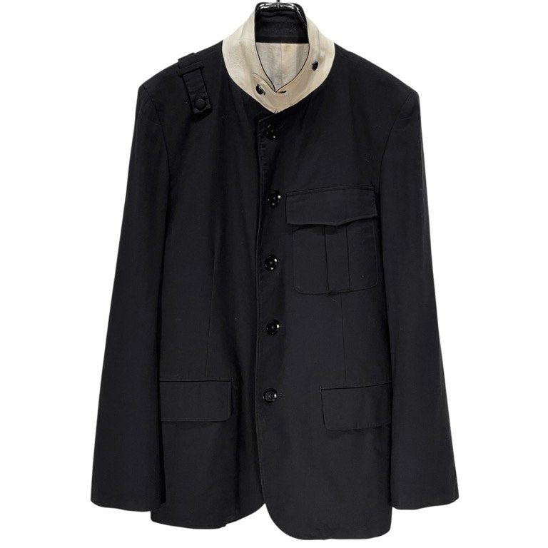 REGULATION Yohji Yamamoto MEN 14SS フロント切替ショルダーストラップ4Bテーラードジャケット ブレザー スタンドカラー ブルゾン コート アウター レギュレーション ヨウジヤマモト メン メンズ