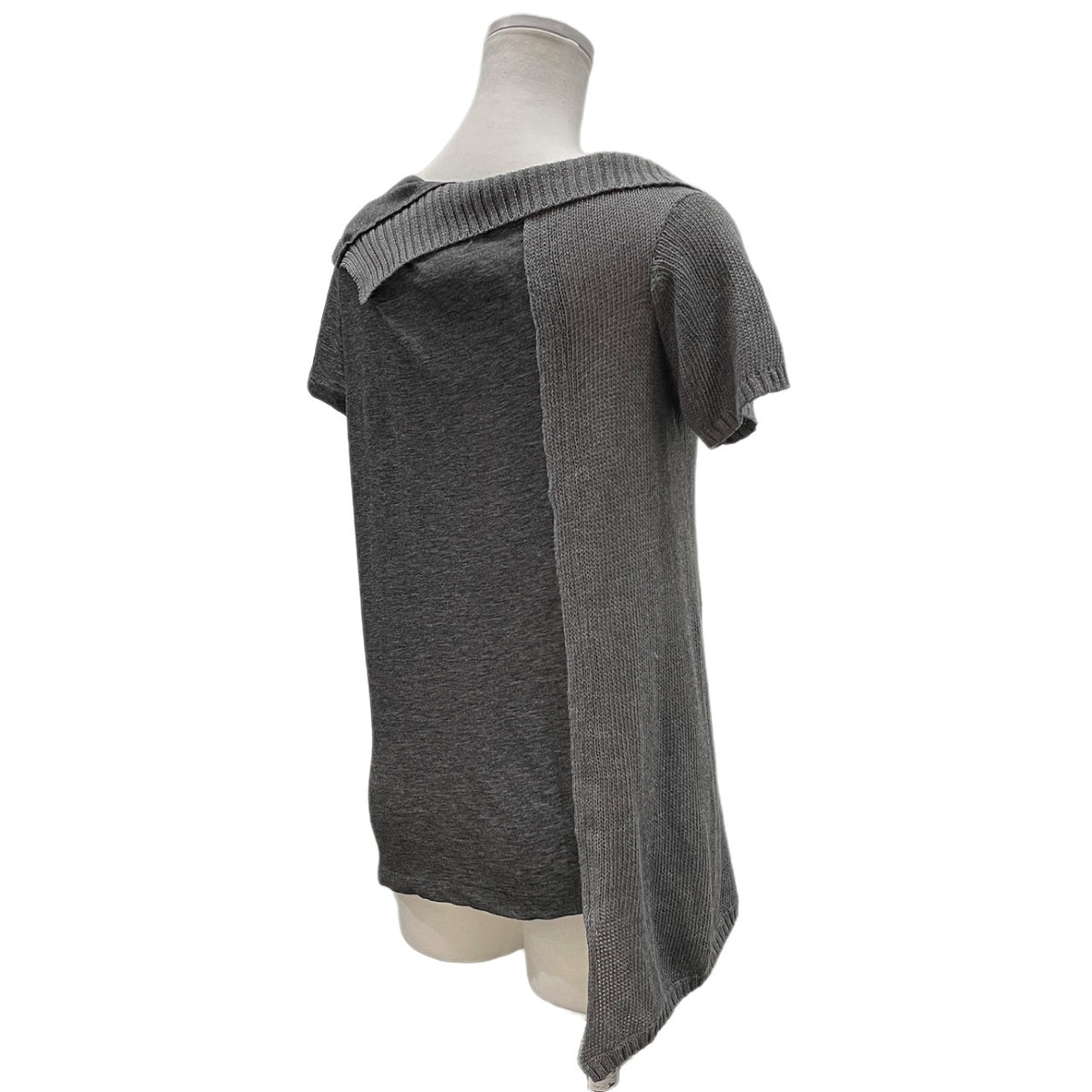 Y's 天竺ニットドッキングアシンメトリーカットソー トップス Tシャツ 半袖 Yohji Yamamoto Femme ワイズ ヨウジヤマモト レディース