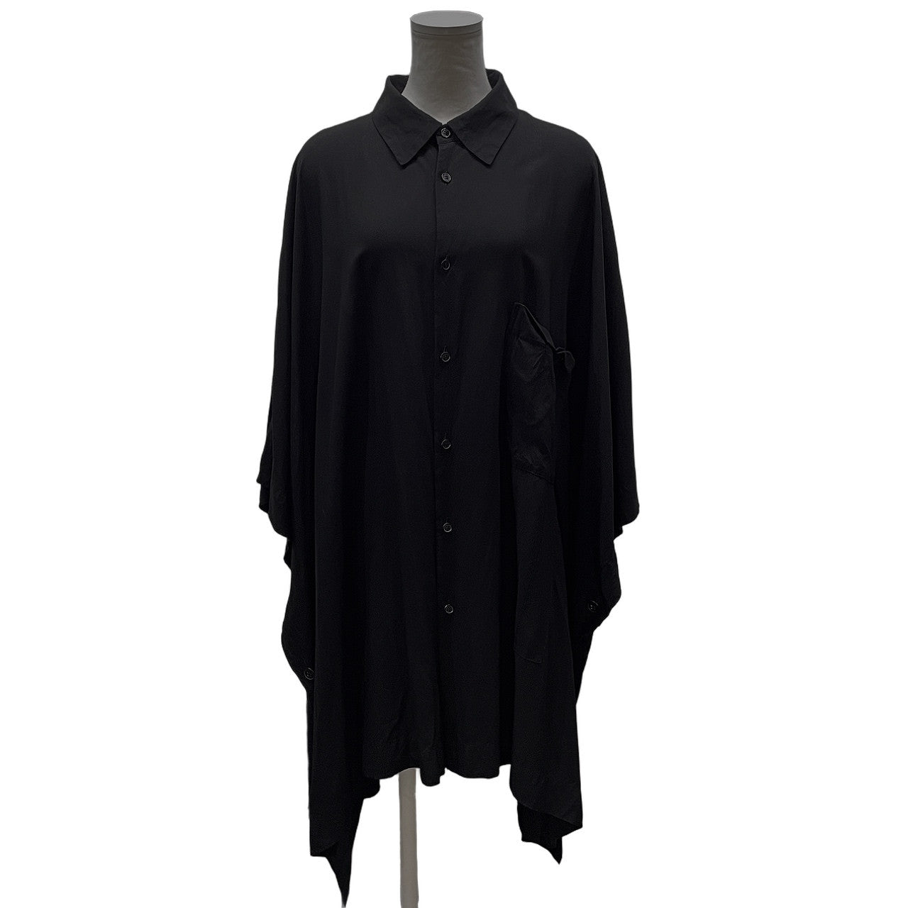 Y's 21SS BROADCLOTH TA-PONCHO BLOUSE レーヨンブロードクロススクエアカットサイドボタンポンチョブラウス シャツ トップス マント Yohji Yamamoto Femme ワイズ ヨウジヤマモト レディース