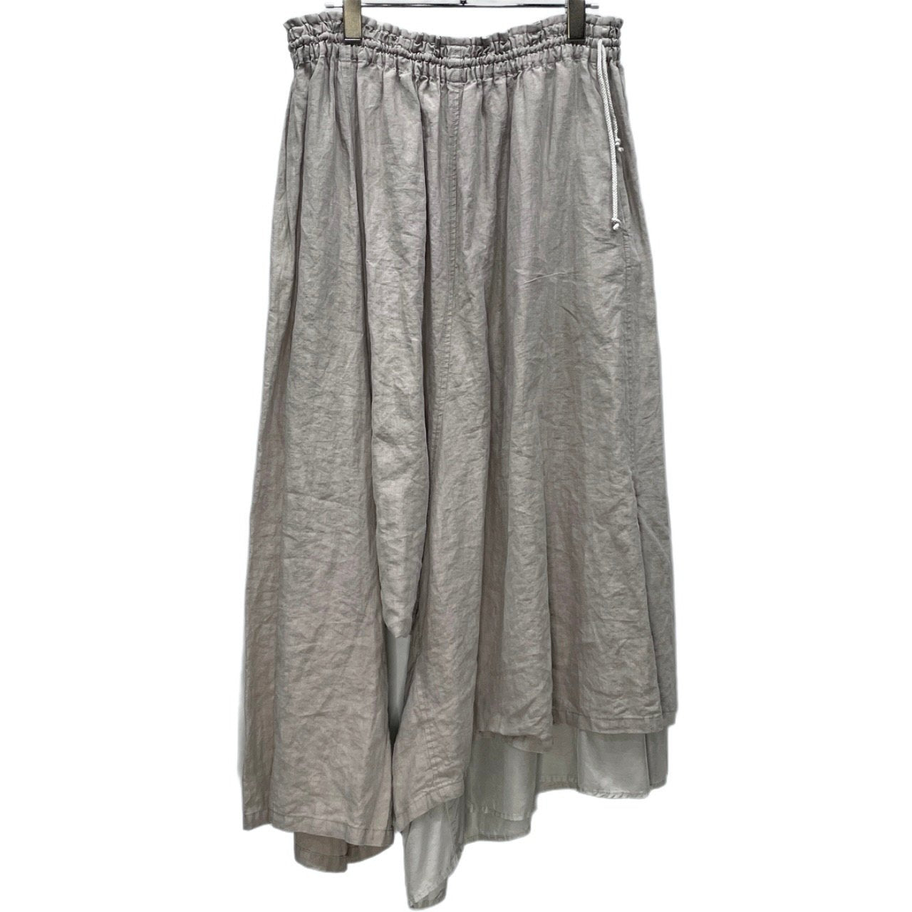 Y's キュプラレイヤードリネンアシンメトリーイージーワイドサルエルパンツ ボトムス Yohji Yamamoto Femme ワイズ ヨウジヤマモト レディース