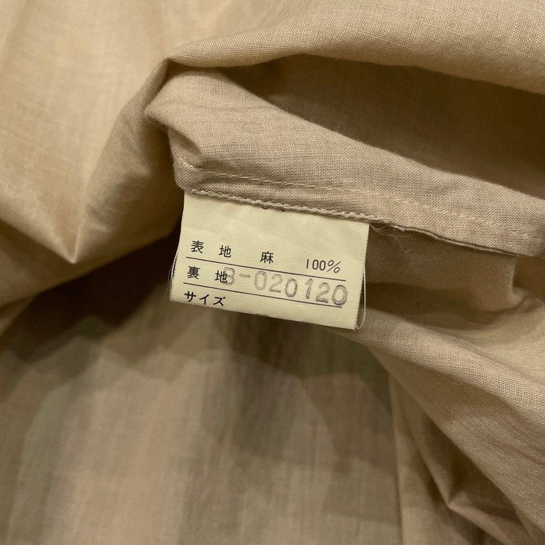 COMME des GARCONS リネンギャザープルオーバースモックワンピース シャツ ブラウス チュニック Archive 70s 初期 トップス コムデギャルソン レディース