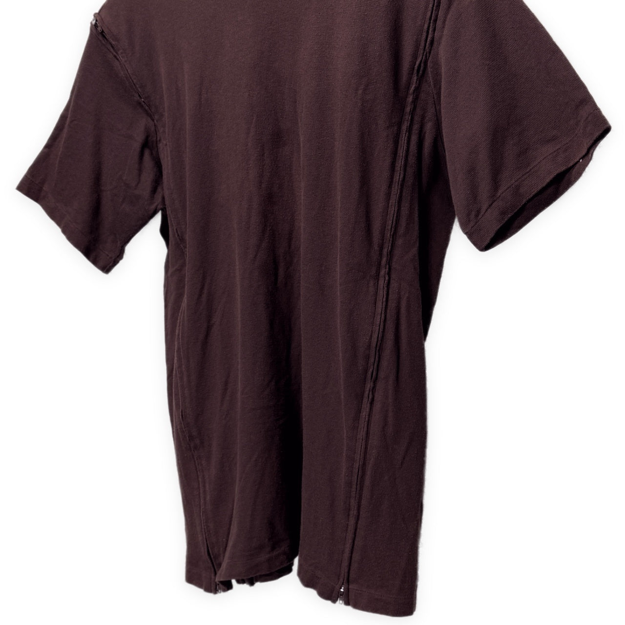 Yohji Yamamoto Pour Homme ジップデザインクルーネックTシャツ カットソー Tee T-shirt トップス Archive 半袖 ヨウジヤマモトプールオム メンズ