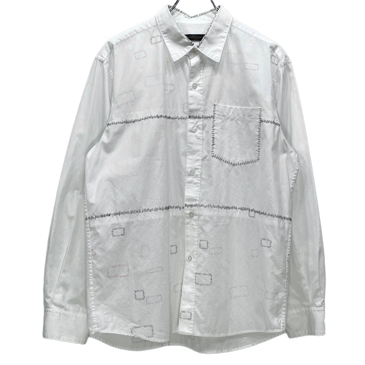 UNDERCOVERISM 03SS 瘡蓋デザイン手刺繍ステッチプリントシャツ クラスト Archive scab期 名作 ブラウス トップス U217 アンダーカバー メンズ